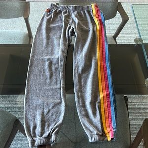 Aviator Nation Grey Striped Sweats